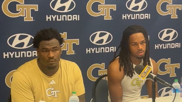 Watch: Post-game Press Conference with D'Quan Douse and LaMiles Brooks